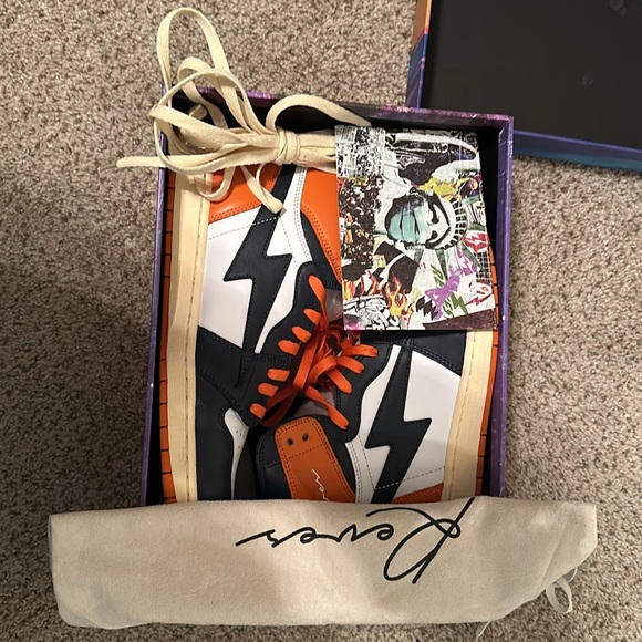 Air Kiy/ Kool Kiy Paris Reaves Sport Orange/ White/ Navy Blue - Picture 1 of 9